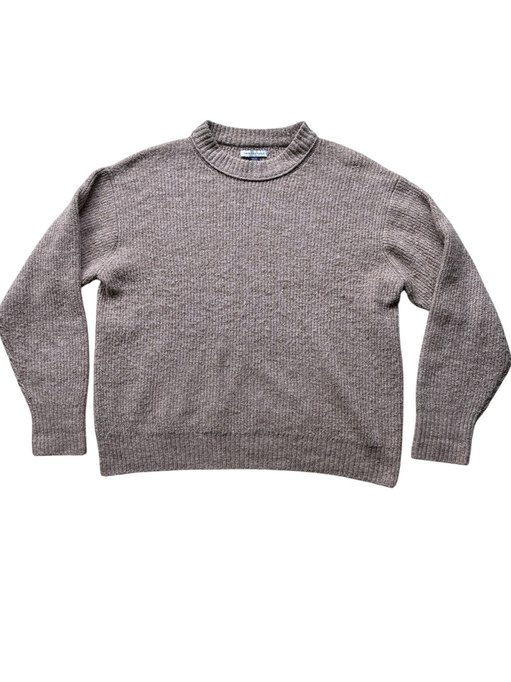 American Eagle Women’s Taupe Whoa So Soft Crewneck Sweater Size Small